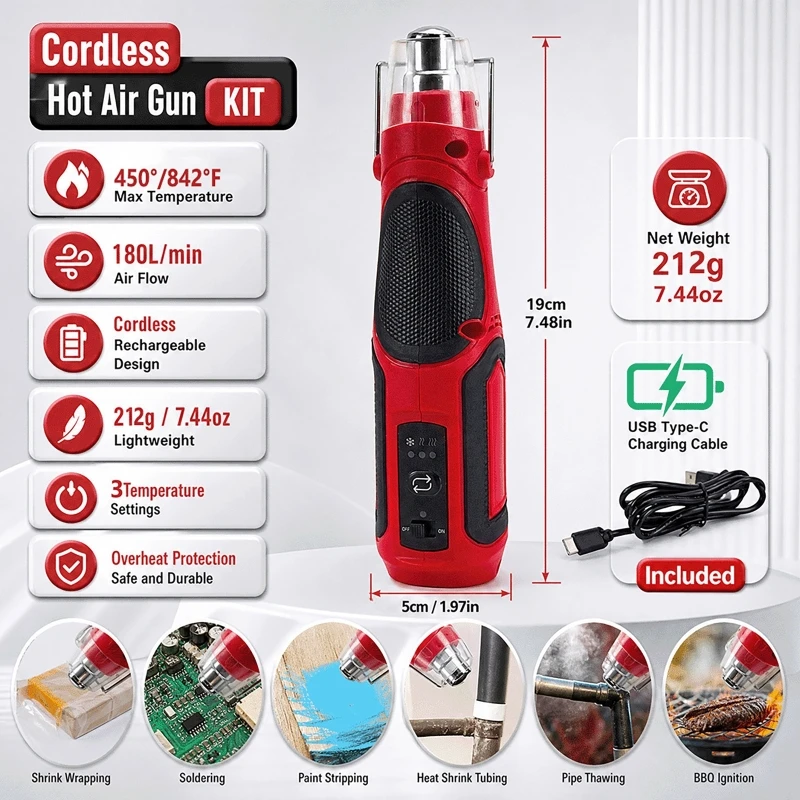 Portable Cordless Mini Heat Gu - Heat Gun Small recension och pris