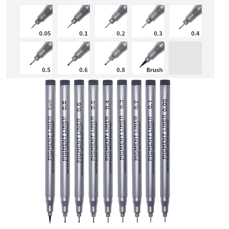 9Pcs/set Pigment Liner Micron  - Copic Marker Sketch recension och pris