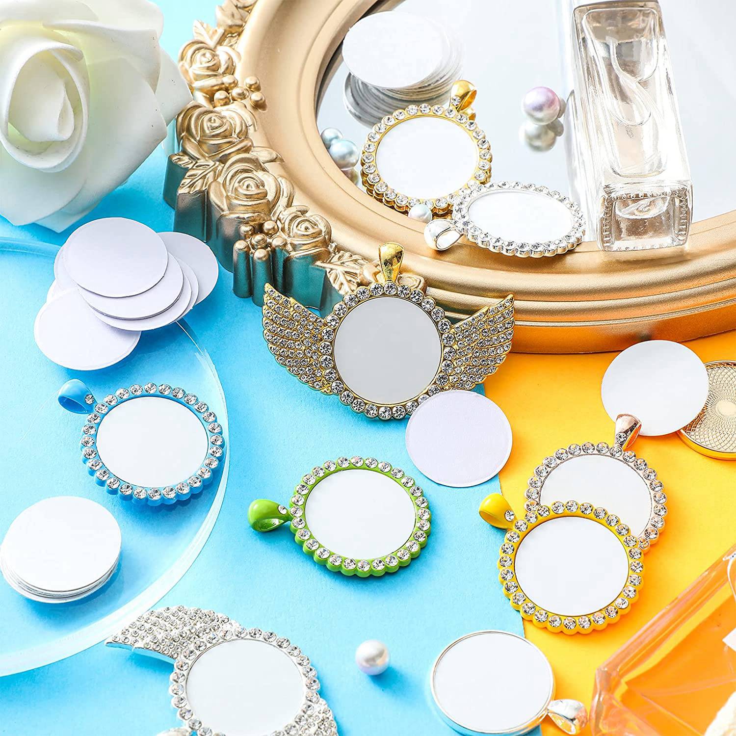AT35-Sublimation Blank Aluminu - Bezels Set Pendant recension och pris