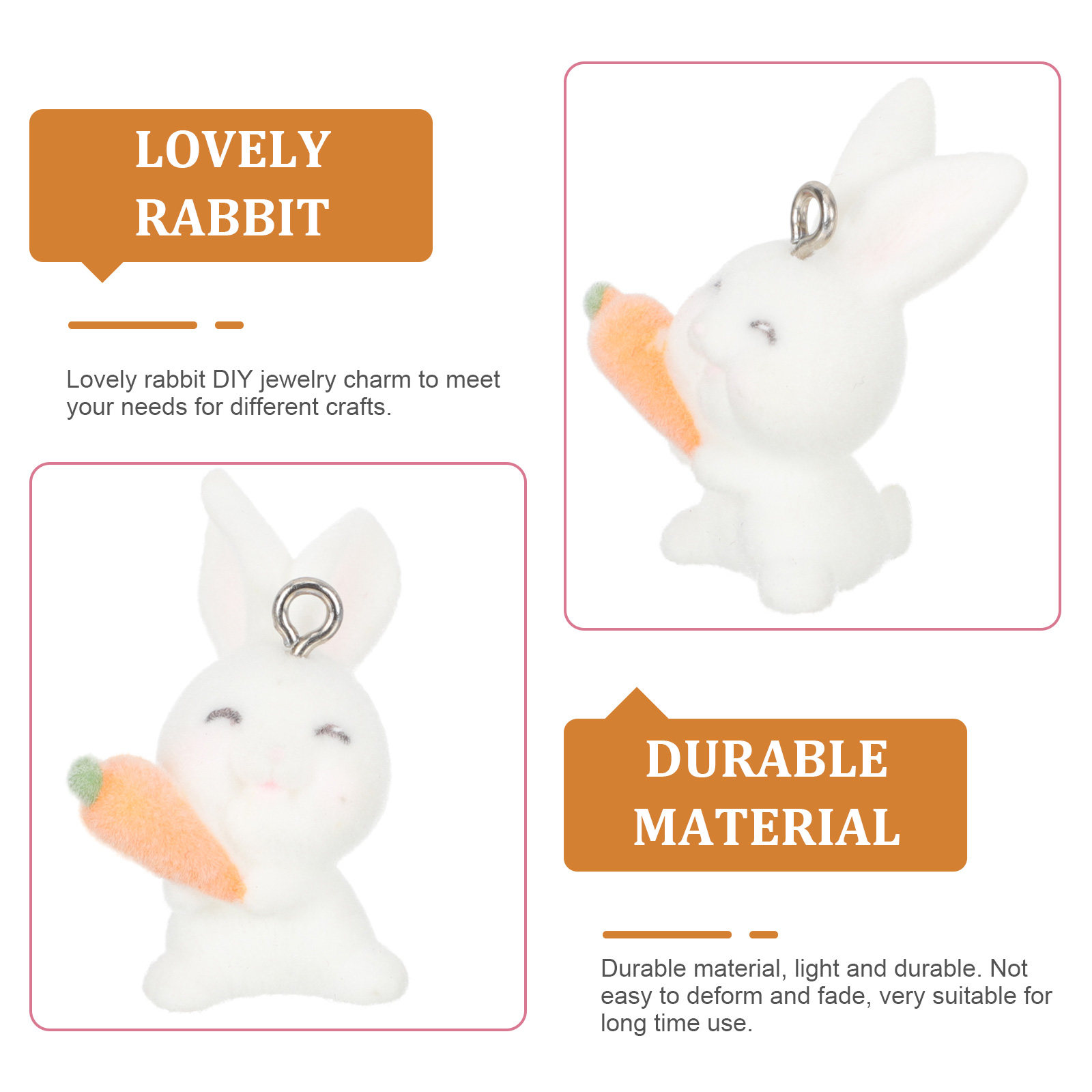10Pcs Resin Rabbit Charm Penda - Crafting Resin recension och pris