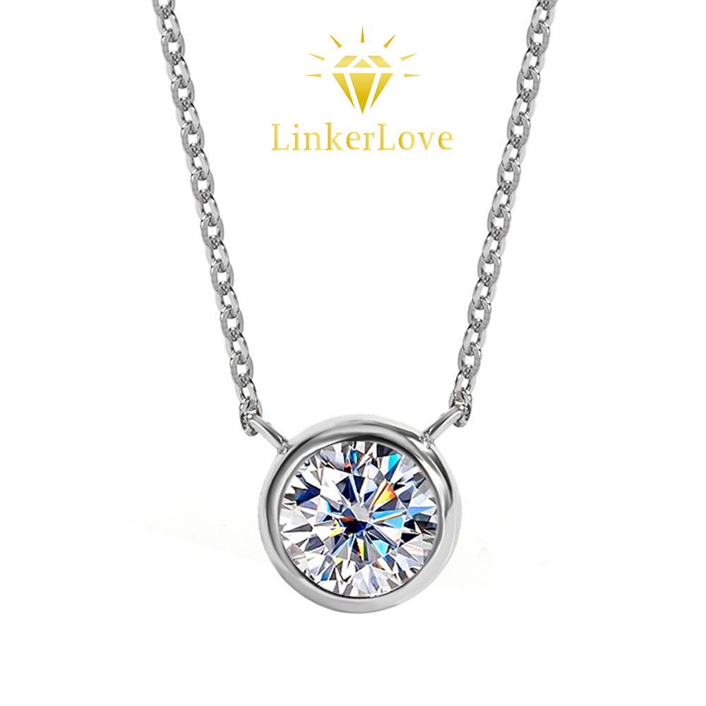 LinkerLove 1ct Moissanite Neck - Bezels Set Pendant recension och pris