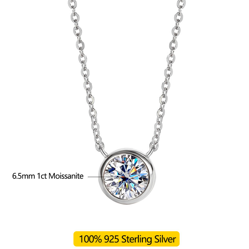 LinkerLove 1ct Moissanite Neck - Bezels Set Pendant recension och pris